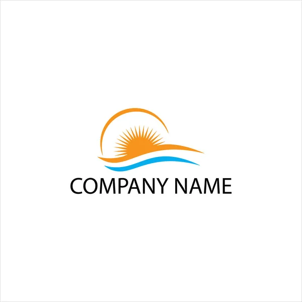 Sunrise Logo Design Logotipo Geométrico Abstrato Exclusivo — Vetor de Stock