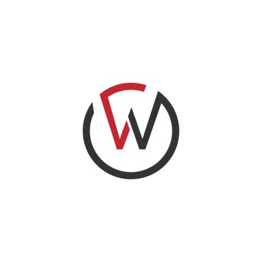 W Eşsiz soyut geometrik logo tasarımı