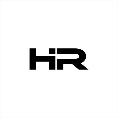 HR Monogram ÜNİQUE KORKU GEOMETİK logo DESİGN