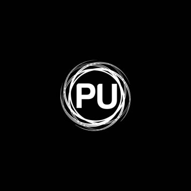 PU Monogram UNIQUE ABSTRACT GEOMETİK logo DESİGN