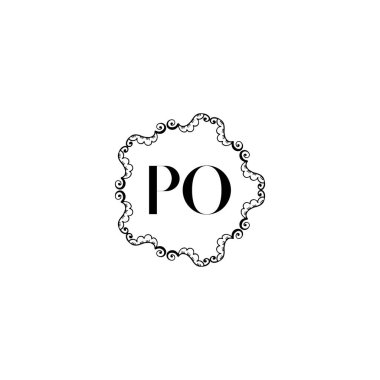 PO Eşsiz soyut geometrik logo tasarımı