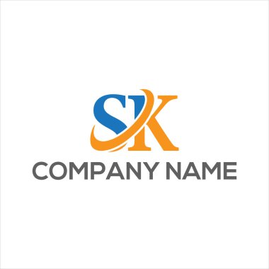 SK Eşsiz soyut geometrik logo tasarımı