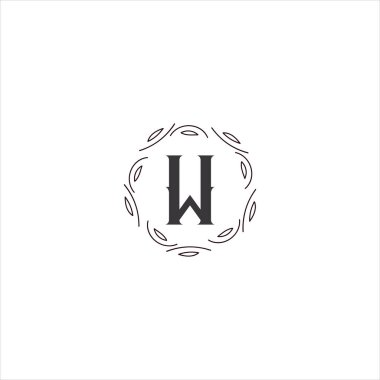 W Eşsiz soyut geometrik logo tasarımı