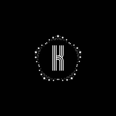 K Eşsiz soyut geometrik logo tasarımı