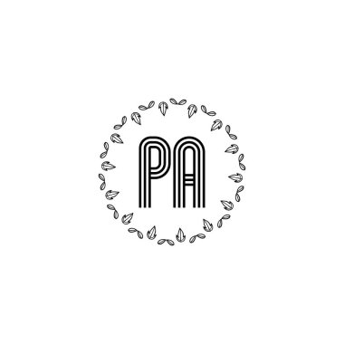 PA Eşsiz soyut geometrik logo tasarımı