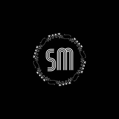 SM Eşsiz soyut geometrik logo tasarımı