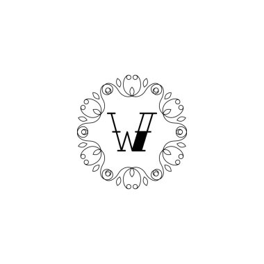 W Eşsiz soyut geometrik logo tasarımı
