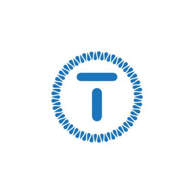 T Eşsiz soyut geometrik logo tasarımı