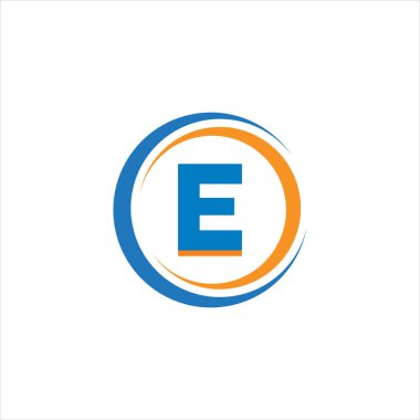 E Eşsiz soyut geometrik logo tasarımı