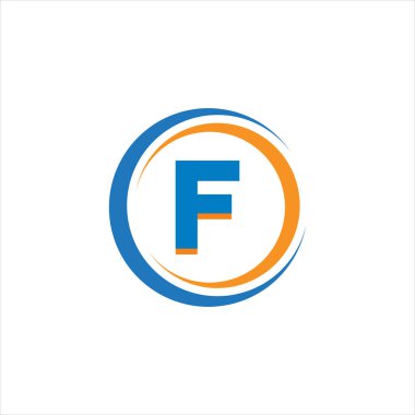 F Eşsiz soyut geometrik logo tasarımı