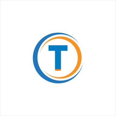 T Eşsiz soyut geometrik logo tasarımı