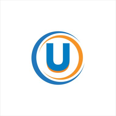 U Eşsiz soyut geometrik logo tasarımı