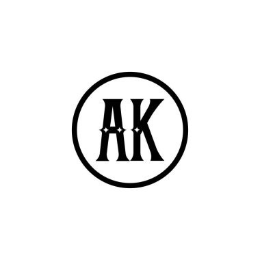 AK Eşsiz soyut geometrik logo tasarımı