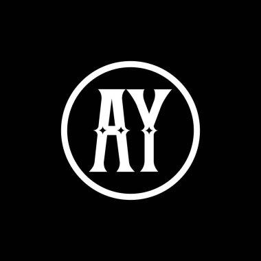 AY Eşsiz soyut geometrik logo tasarımı