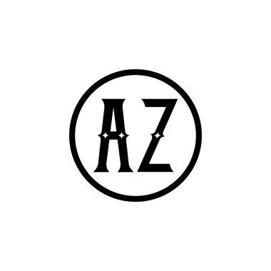 AZ Eşsiz soyut geometrik logo tasarımı