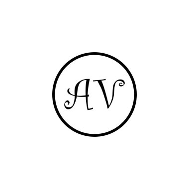 AV Eşsiz soyut geometrik logo tasarımı