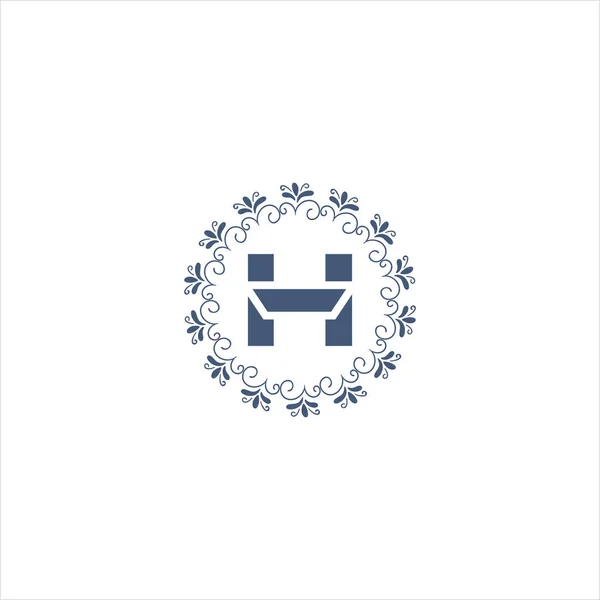 Hユニークな抽象幾何学的ロゴデザイン — ストックベクタ