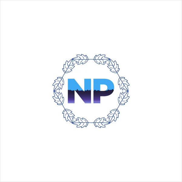 Npユニークな抽象幾何学的ロゴデザイン — ストックベクタ