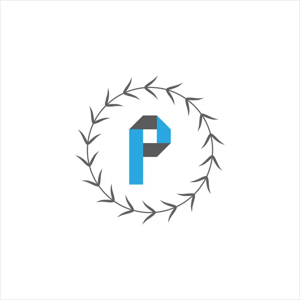 Pサークルユニークな抽象幾何学的なロゴデザイン — ストックベクタ
