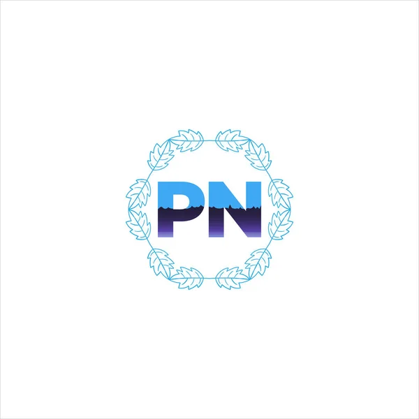 Pnユニークな抽象幾何学的ロゴデザイン — ストックベクタ