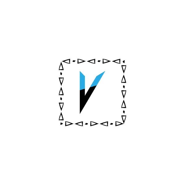 Vユニークな抽象幾何学的ロゴデザイン — ストックベクタ