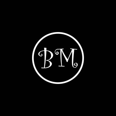 BM Eşsiz soyut geometrik logo tasarımı