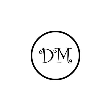 DM Eşsiz soyut geometrik logo tasarımı