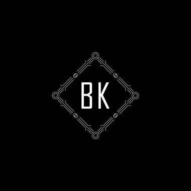 BK Eşsiz soyut geometrik logo tasarımı