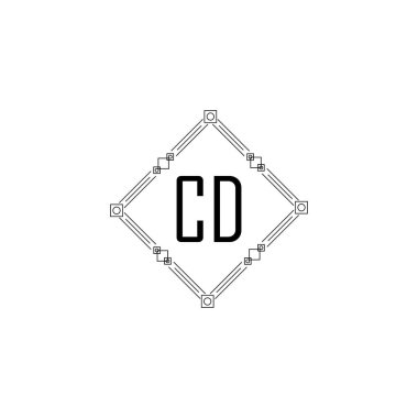 CD Eşsiz soyut geometrik logo tasarımı