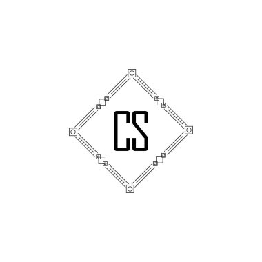 CS Eşsiz soyut geometrik logo tasarımı