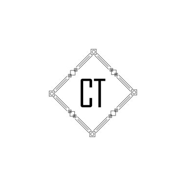CT Eşsiz soyut geometrik logo tasarımı