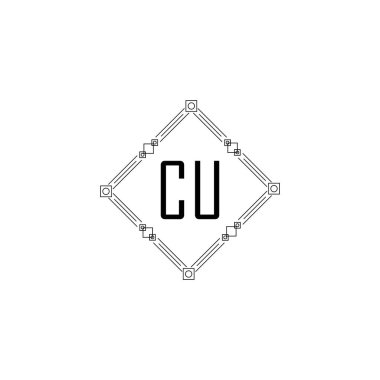 CU Eşsiz soyut geometrik logo tasarımı