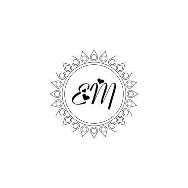 EM Eşsiz soyut geometrik logo tasarımı