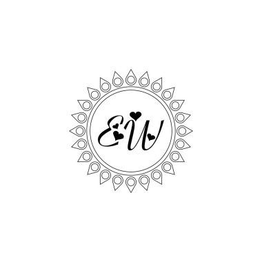 EW Eşsiz soyut geometrik logo tasarımı