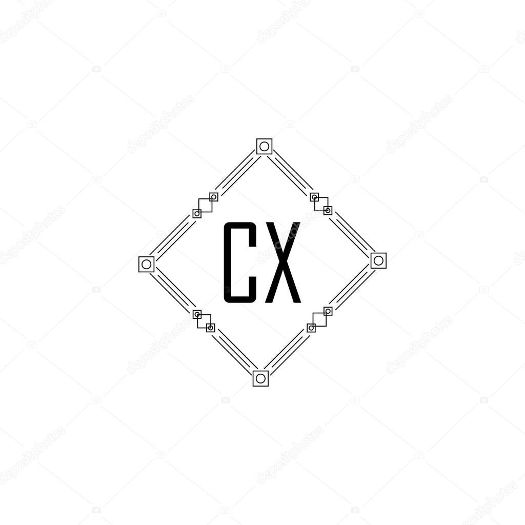 CX Unique abstract geometric logo design