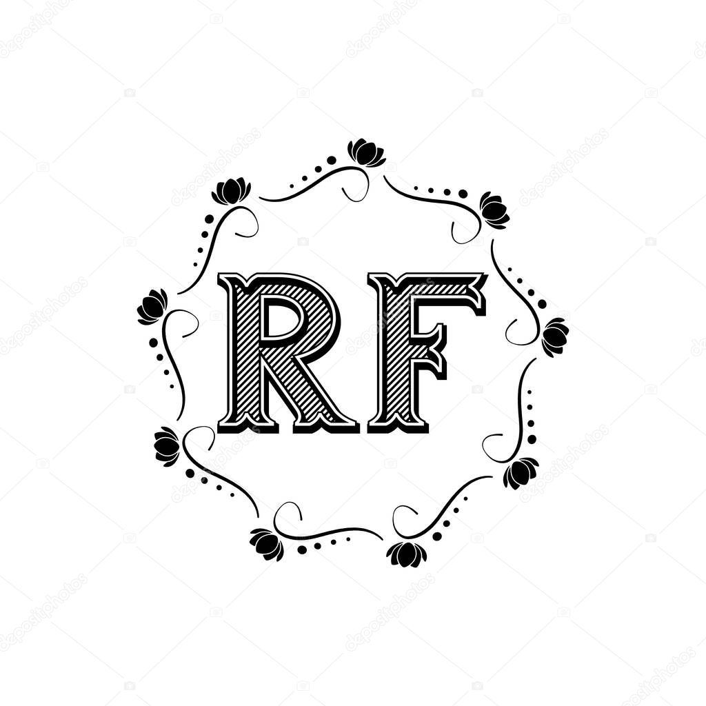 RF Unique abstract geometric logo design