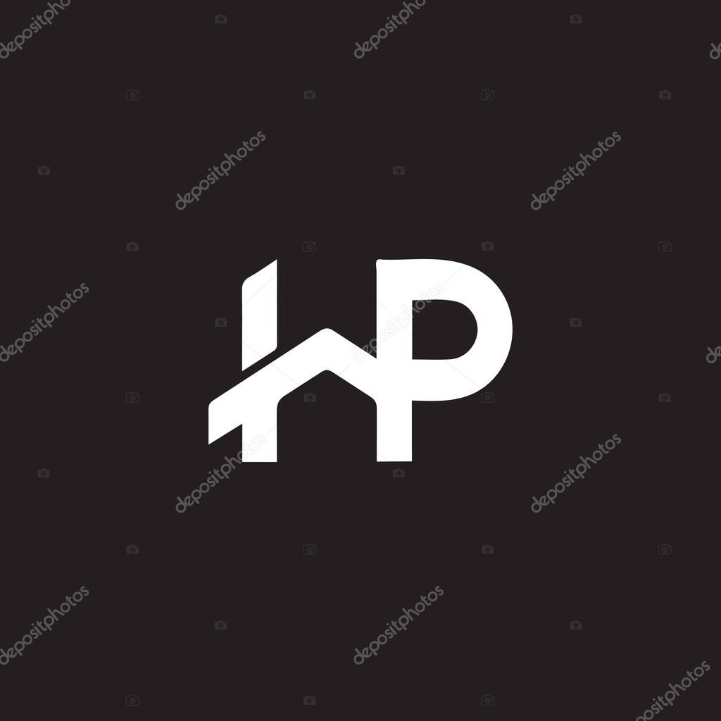 HP letter logo design on black background. HP creative initials letter logo concept. HP letter design.