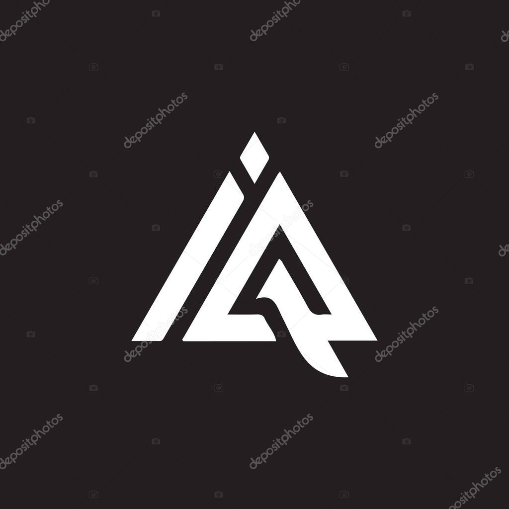 IQ letter logo design on black background. IQ creative initials letter logo concept. IQ letter design.