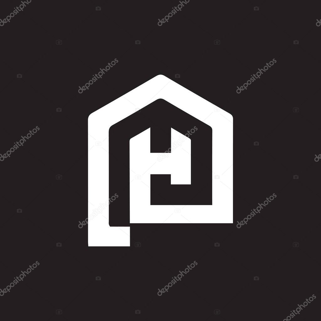 PH letter logo design on black background. PH creative initials letter logo concept. PH letter design.