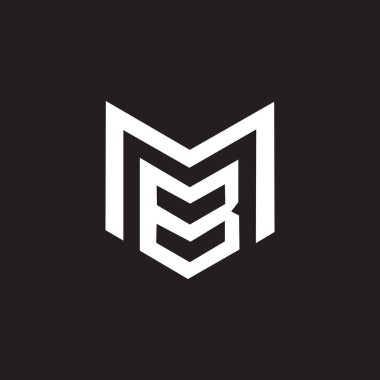Siyah arka planda MB harfi logo tasarımı. MB yaratıcı harflerin baş harfleri logo kavramı. MB harf tasarımı. 