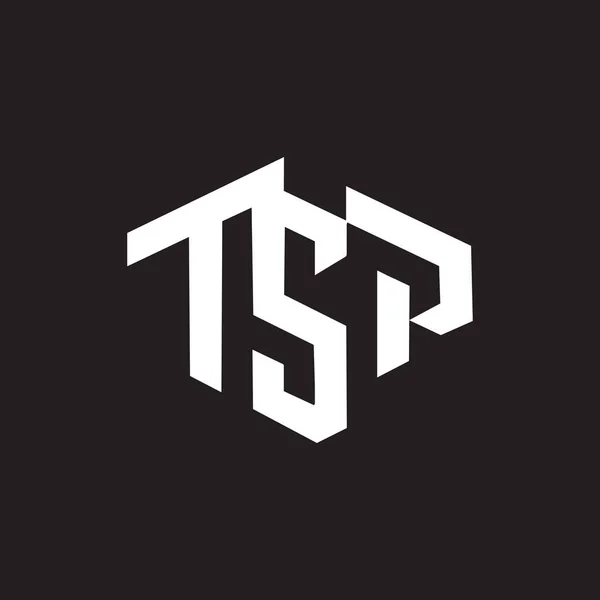 Diseño Del Logotipo Letra Tsp Sobre Fondo Negro Tsp Iniciales — Archivo Imágenes Vectoriales