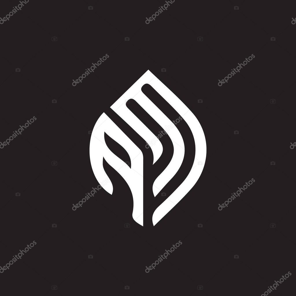 AM letter logo design on black background. AM creative initials letter logo concept.AM letter design.