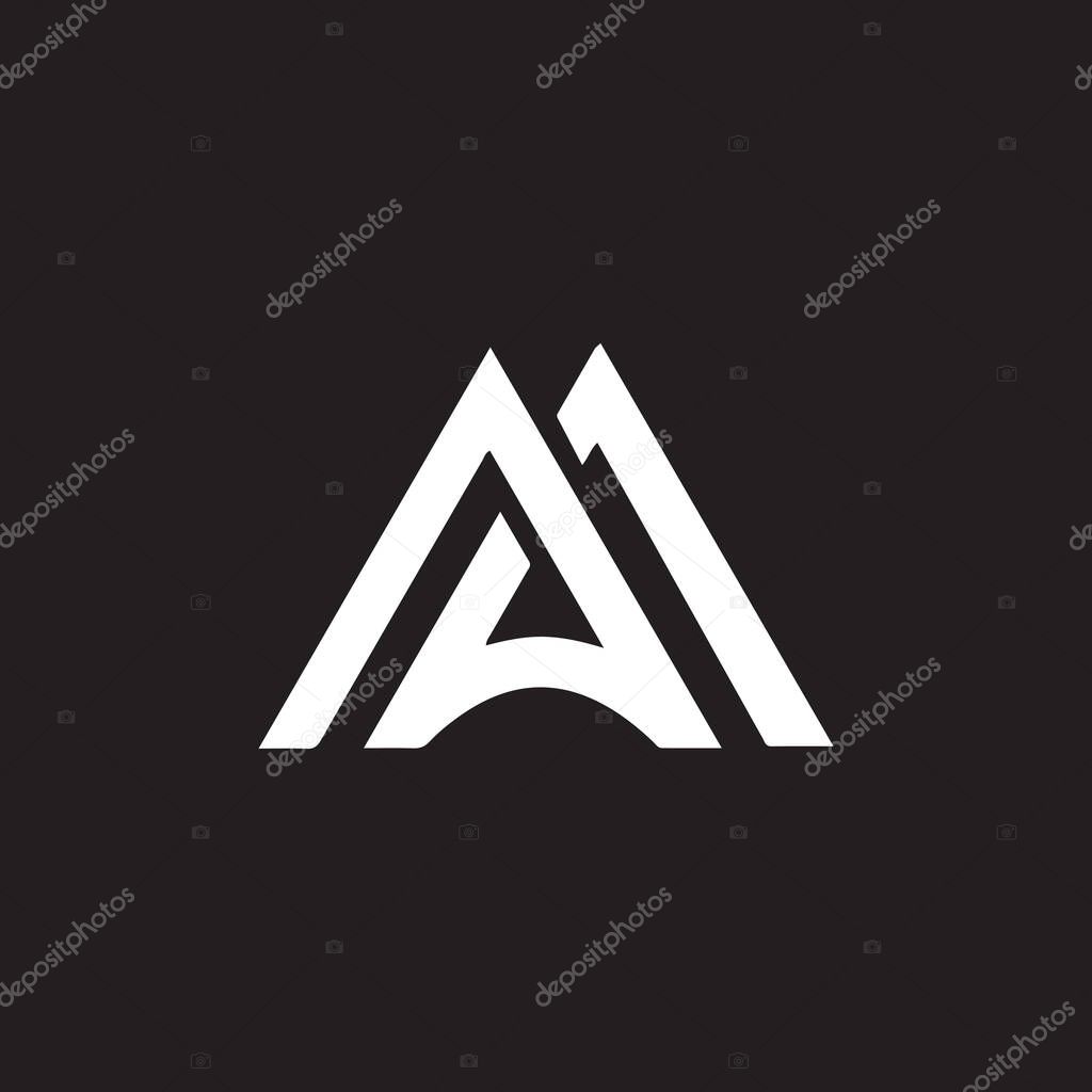 AM letter logo design on black background. AM creative initials letter logo concept.AM letter design.