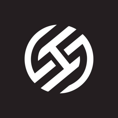 Siyah arkaplan üzerine HS harf logosu tasarımı. Yaratıcı harflerin baş harfleri logo kavramı. HS harf tasarımı.. 