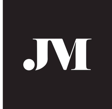 Siyah arkaplan üzerine JM mektup logosu tasarımı. JM yaratıcı harflerin baş harfleri logo kavramı. JM harf tasarımı.. 