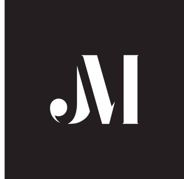 Siyah arkaplan üzerine JM mektup logosu tasarımı. JM yaratıcı harflerin baş harfleri logo kavramı. JM harf tasarımı.. 
