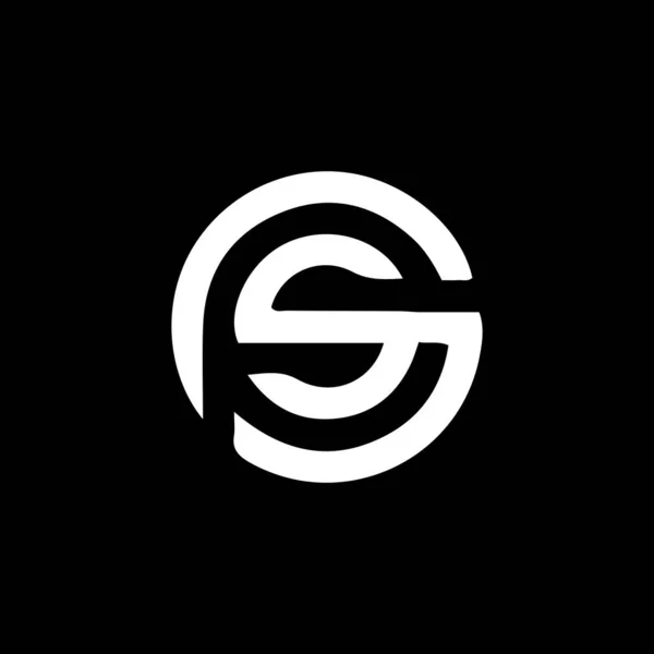 Gps Letter Logo Design Black Background Gps Creative Initials Letter — Stock Vector