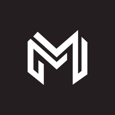 MP 'nin siyah arkaplan üzerine logo tasarımı. MP yaratıcı harflerin baş harfleri logo konsepti. MP harf tasarımı. 