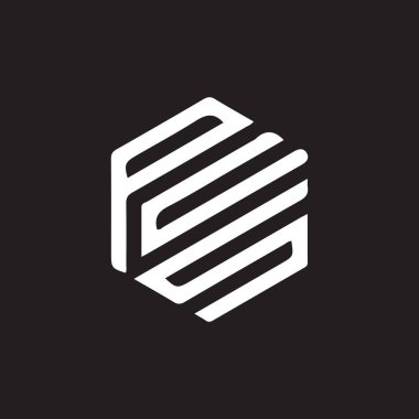 Siyah arkaplan üzerine PCS harf logosu tasarımı. PCS yaratıcı harflerin baş harfleri logo kavramı. PCS harf tasarımı. 