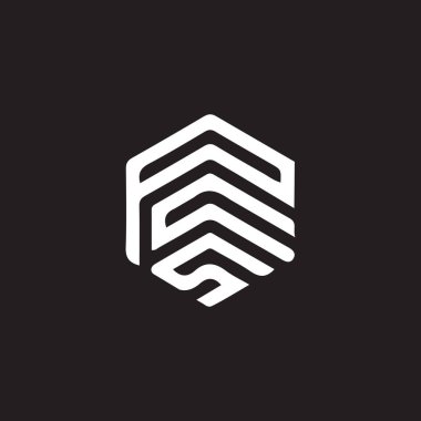 Siyah arkaplan üzerine PCS harf logosu tasarımı. PCS yaratıcı harflerin baş harfleri logo kavramı. PCS harf tasarımı. 